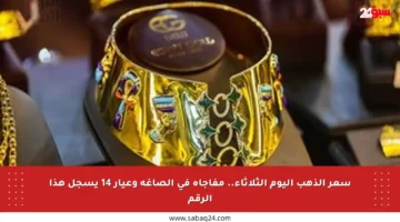 سعر الذهب اليوم الثلاثاء.. مفاجأة في الصاغة وعيار 14 يسجل هذا الرقم